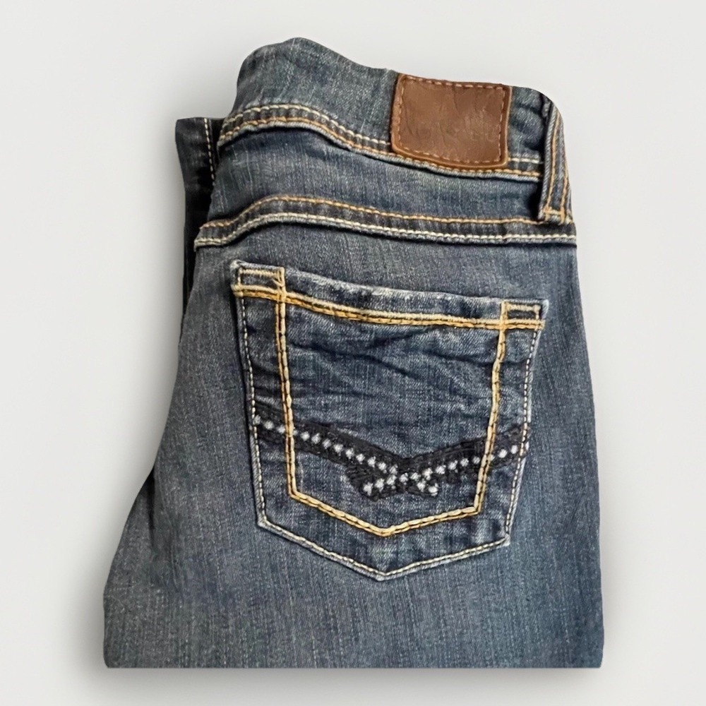 BKE Women's Ankle Jeans Size 26 x 28 Dark Wash Denim Thick Stitch Pockets